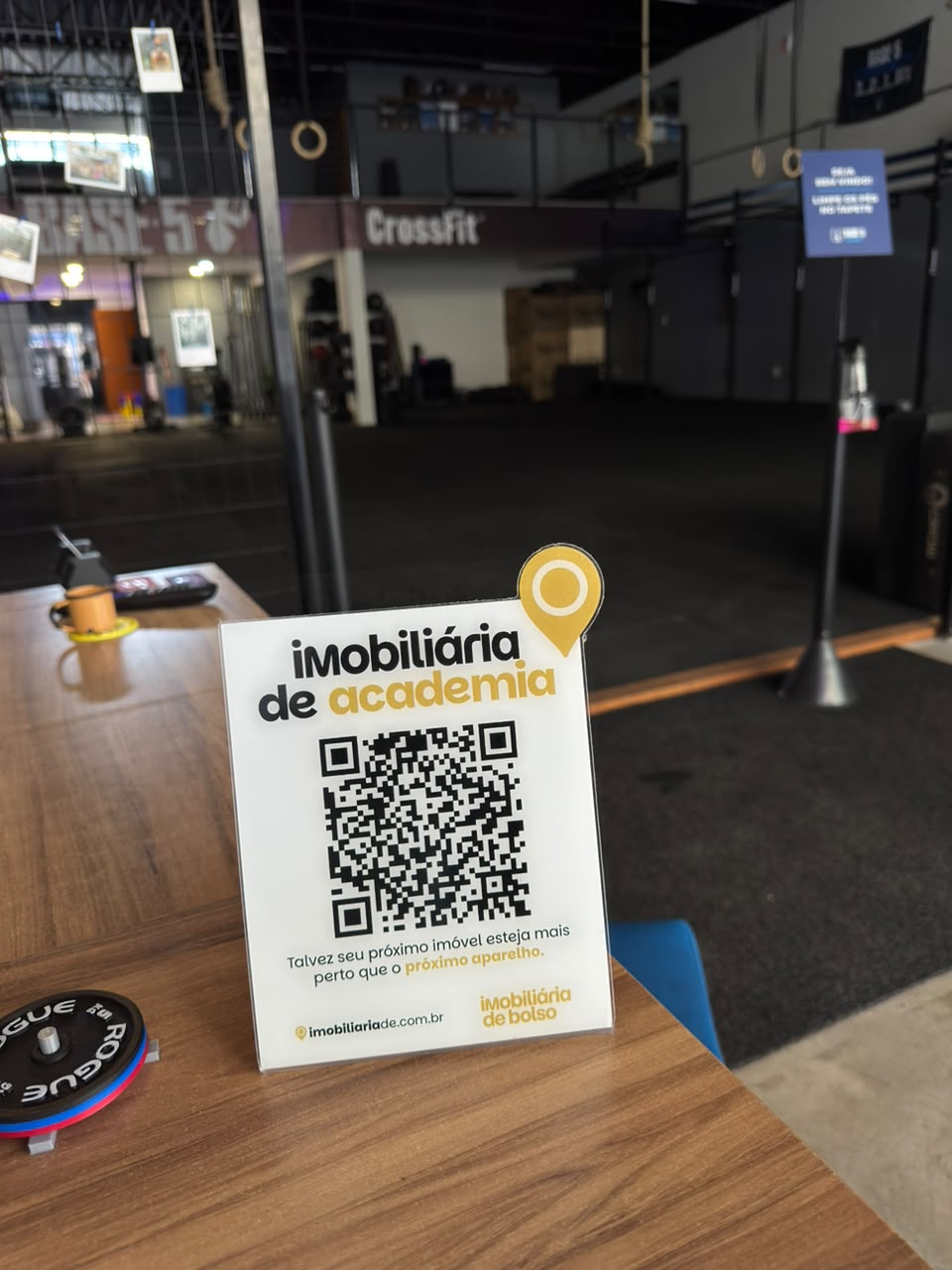 Display QR em academia de CrossFit